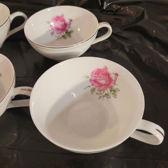 Imperial Rose Fine Bone China #6702 Set of 6 Coffee/tea Cups 4"x2" - Picture 2 of 10